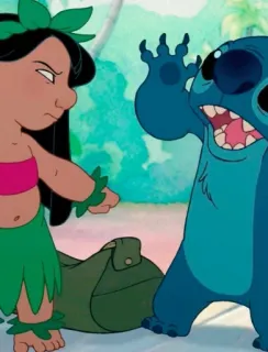 😒 Stitch Lilo & Stitch стич, лило, дисней, мультфильм, персонаж, милый, смешной telegram sticker