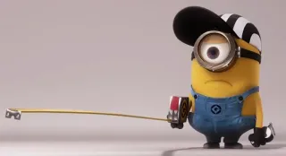 😞 Minion Despicable Me minion, cartoon, animated, construction, engineer telegram sticker