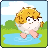 🖕 pufferfish, middle finger, cartoon, animal, offensive gesture telegram sticker