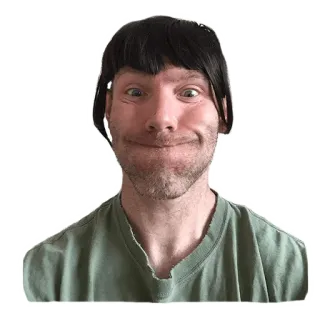 🤓 drôle, portrait, homme, perruque, idiot, bizarre telegram sticker