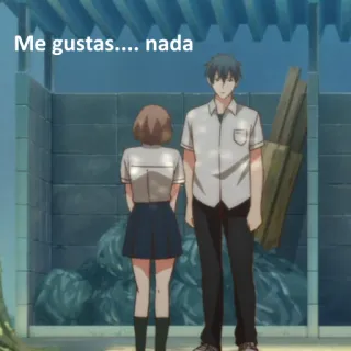 👫 Me gustas.... nada anime, couple, love, spanish, romance telegram sticker