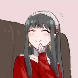 ☺️ Yor Forger Spy × Family anime, yor forger, spy family, cartoon, woman, character, smiling, happy telegram sticker