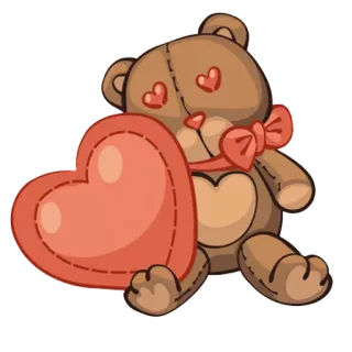 💋 osito de peluche, corazón, amor, lindo, día de San Valentín, romántico, juguete telegram sticker