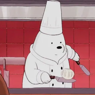 🐻‍❄️ Ice Bear We Bare Bears Cartoon, Bär, Koch, Kochen, Eisbär, Animation telegram sticker