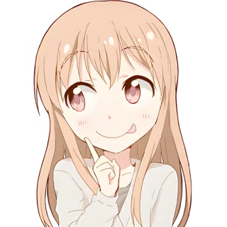😋 애니메이션, 여자, 귀여운, 만화, 핥기, 혀, 표정 telegram sticker