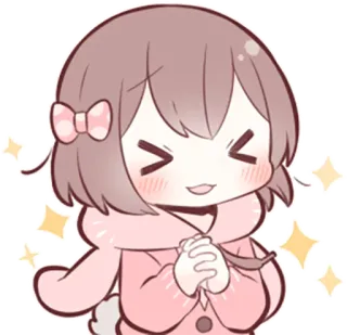 😆 Мультфильм, Аниме, Милый, Каваий, Чиби, Персонаж, Бант, Девочка telegram sticker