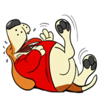 🤣 chien, dessin animé, animal, allongé, animal de compagnie telegram sticker