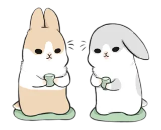 😊 conejo, lindo, animales, té, kawaii telegram sticker