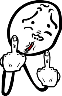 🖕 стикер, средний палец, оскорбительный, жест, мультфильм, мем telegram sticker