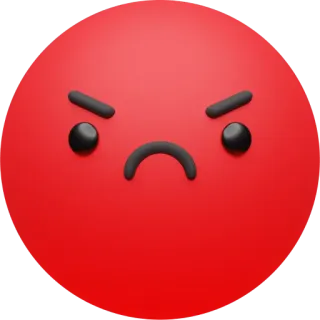 😡 Emoji, Arrabbiato, Rosso, Matto, Frustrato, Faccia whatsapp sticker