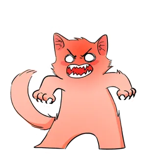 😡 wütend, Katze, Cartoon, wild, Tier, Illustration telegram sticker