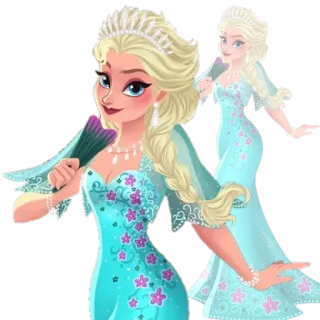 💐 Elsa Frozen Эльза, Холодное сердце, Дисней, Принцесса, Королева, Лёд, Платье telegram sticker