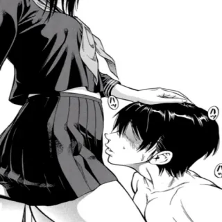 😏 Manga, Kniend, Schuluniform, Kuss telegram sticker
