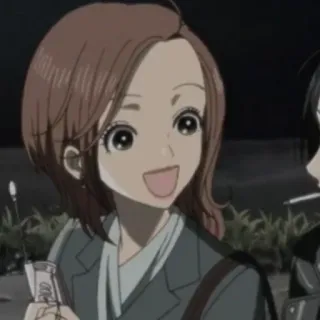 🙁 anime, phụ nữ, cười, vui vẻ, hoạt hình telegram sticker