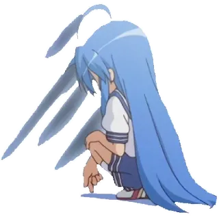 😢 Konata Izumi Lucky Star anime, chica, Konata, Izumi, Lucky Star telegram sticker