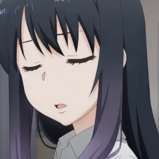 👻 anime, ragazza, stanca, assonnata, cartone animato telegram sticker