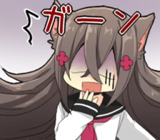 😱 ガーン Anime, Manga, Tai mèo, Sốc, Tiếng Nhật, Phim hoạt hình telegram sticker