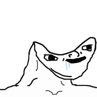 😦 Meme, Wojak, Llorando, Blanco, Feo telegram sticker