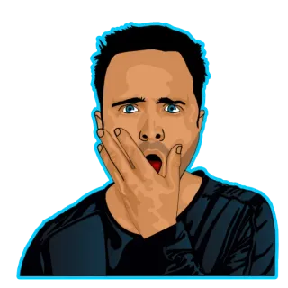 😱 homme, choqué, surpris, peur, expression, visage, dessin animé, inquiet telegram sticker