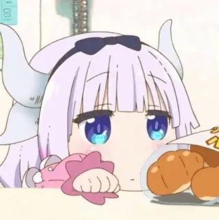 🍮 Kanna Kamui Miss Kobayashi's Dragon Maid Kanna, Anime, Mignon, Dragon, Miss Kobayashi's Dragon Maid, Kawaii telegram sticker