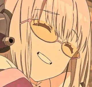 😁 Anime, Chica, Gafas, Feliz, Sonriendo telegram sticker