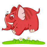 🏃♂️ voi, động vật, hoạt hình, đỏ, dễ thương, hoa, cỏ telegram sticker