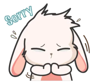 😩 Sorry thỏ, xin lỗi, dễ thương, lời xin lỗi, thỏ, sự tha thứ telegram sticker