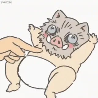 ❤️ Inosuke Hashibira Demon Slayer Inosuke, Demon Slayer, anime, manga, baby, cute telegram sticker