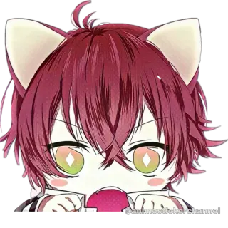 😊 animesticker.channel 애니메이션, 치비, 카와이, 고양이 귀, 스티커, 귀여운 telegram sticker