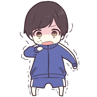 😳 anime, chibi, boy, cute, nervous, scared telegram sticker