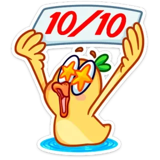 👍 10/10 avaliação, crítica, pontuação, excelente, perfeito, sucesso, realização, desenho animado telegram sticker