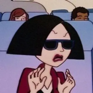 🌟 Jane Lane Daria cartoon, animated, Daria, Jane Lane, sarcastic, 1990s telegram sticker