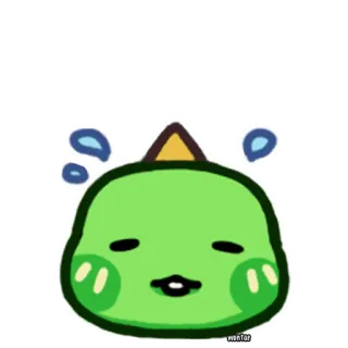 😢 绿色小球, 表情符号, 卡哇伊, 卡通, 可爱, 贴纸 whatsapp sticker