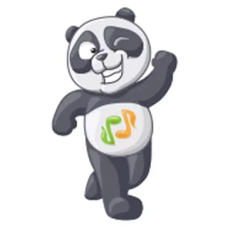 🎵 panda, animal, cartoon, sticker, music, cute telegram sticker