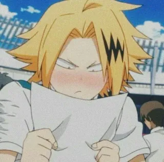 🥕 Denki Kaminari My Hero Academia Anime, My Hero Academia, Denki Kaminari, gêné, personnage, fanart, sticker telegram sticker