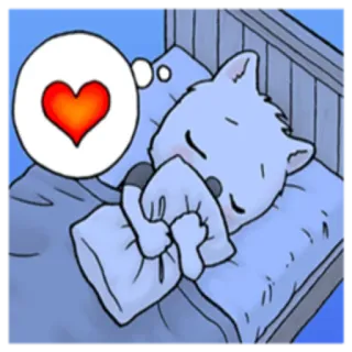 😴 chat, sommeil, amour, mignon, rêve, kawaii, coeur telegram sticker
