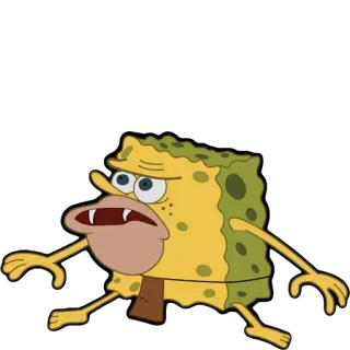 😦 SpongeBob SquarePants SpongeBob, Cartoon, Figur, Nickelodeon, Höhlenmensch, Schwamm, Lustig whatsapp sticker