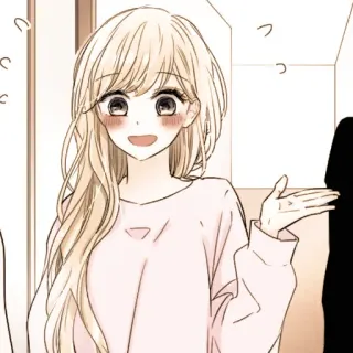 🦊 anime meisje, illustratie, vrouw, glimlach, portret, schattig telegram sticker