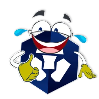😂 adesivo, desenho animado, polegar para cima, rindo, personagem telegram sticker