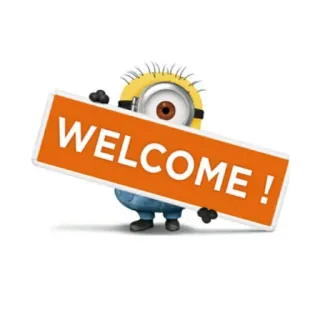 🙌 Minion Despicable Me WELCOME ! Minion, Bienvenue, Dessin animé, Salutation, Moi, moche et méchant telegram sticker