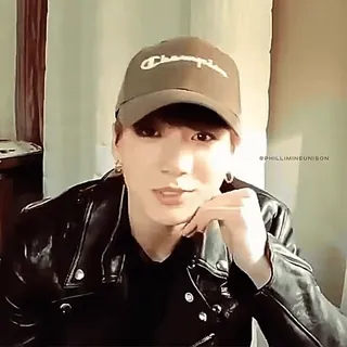 😶 Jungkook 사람, 남자, K팝, 아이돌, 챔피언, 모자 telegram sticker