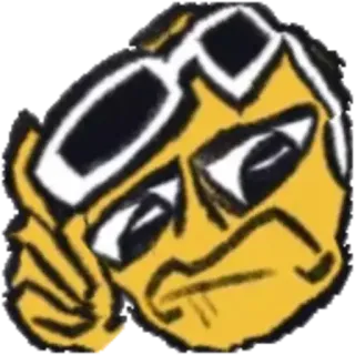 😎 stiker, kuning, ilustrasi, kartun, kepala whatsapp sticker