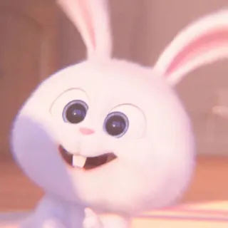 🐰 Snowball The Secret Life of Pets conejo, conejito, lindo, animal, mascota, blanco, dibujo animado telegram sticker