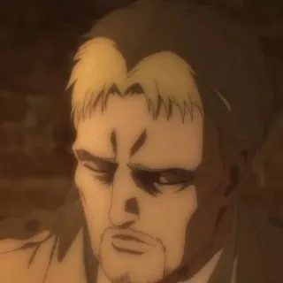 👾 Reiner Braun Attack on Titan アニメ, 進撃の巨人, ライナー・ブラウン, キャラクター, 真剣, 表情 whatsapp sticker