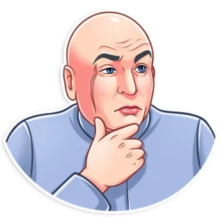 🤔 Dr. Evil Austin Powers Dr. Evil, Austin Powers, kẻ phản diện, hói, phim hoạt hình telegram sticker