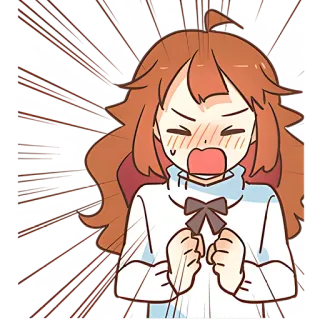 🤬 애니메이션, 만화, 소녀, 표정, 화남, 짜증 telegram sticker