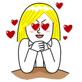 😍 愛, ハート, 女性, 漫画, 愛情, ロマンチック, 目 telegram sticker