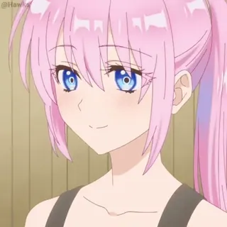 🙂 Anime, Mädchen, Pinke Haare, Cartoon telegram sticker