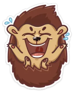 🤣 hedgehog, laughing, funny, cartoon, cute, animal, happy telegram sticker