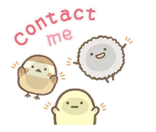 📱 Contact me contatto, carino, cartoni animati, animali, kawaii, bizzarro whatsapp sticker